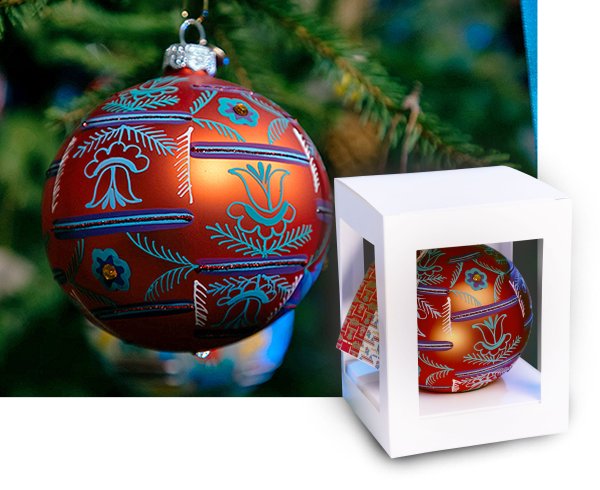 Bombka choinkowa Zofia Stryjeńska, według projektu tkaniny WZÓR nr 14