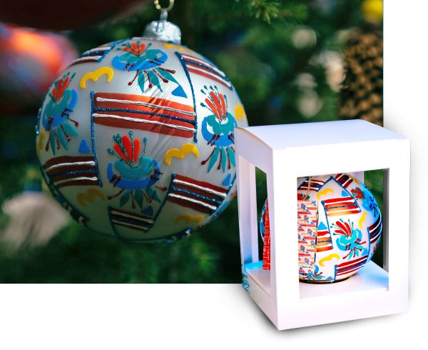 Bombka choinkowa Zofia Stryjeńska, według projektu tkaniny WZÓR nr 15